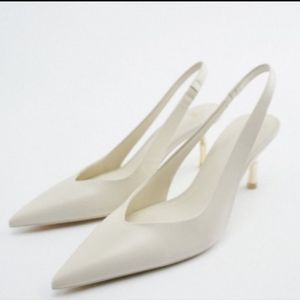 Zara slingback leather heels size 37